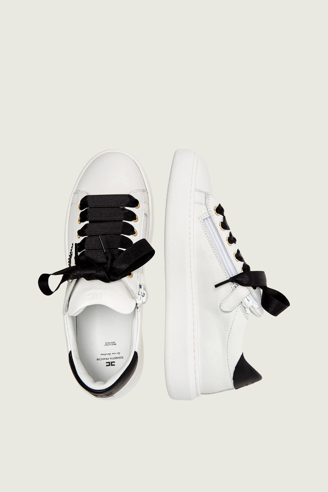 Elisabetta Franchi Bambina Sneaker Low Cut con Logo Cc F4A9-E0504-0092B092 IVO WHI/BL