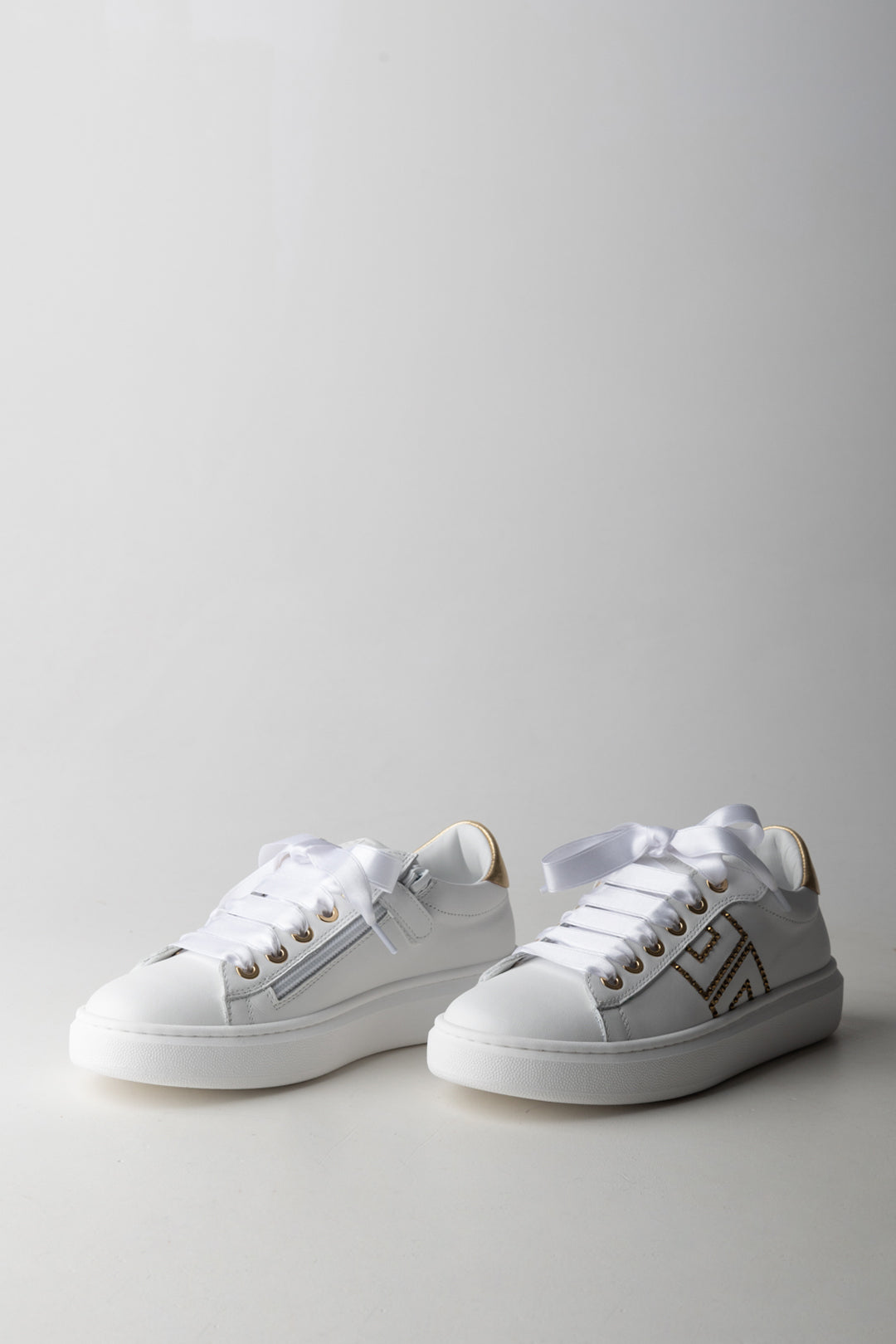 Elisabetta Franchi Bambina Sneaker Low Cut con Logo Cc F4A9-E0504-0092B093 IVO WHIT/G