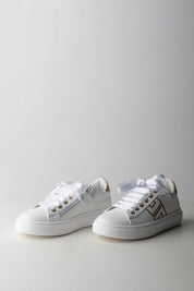 Elisabetta Franchi Bambina Sneaker Low Cut con Logo Cc F4A9-E0504-0092B093 IVO WHIT/G