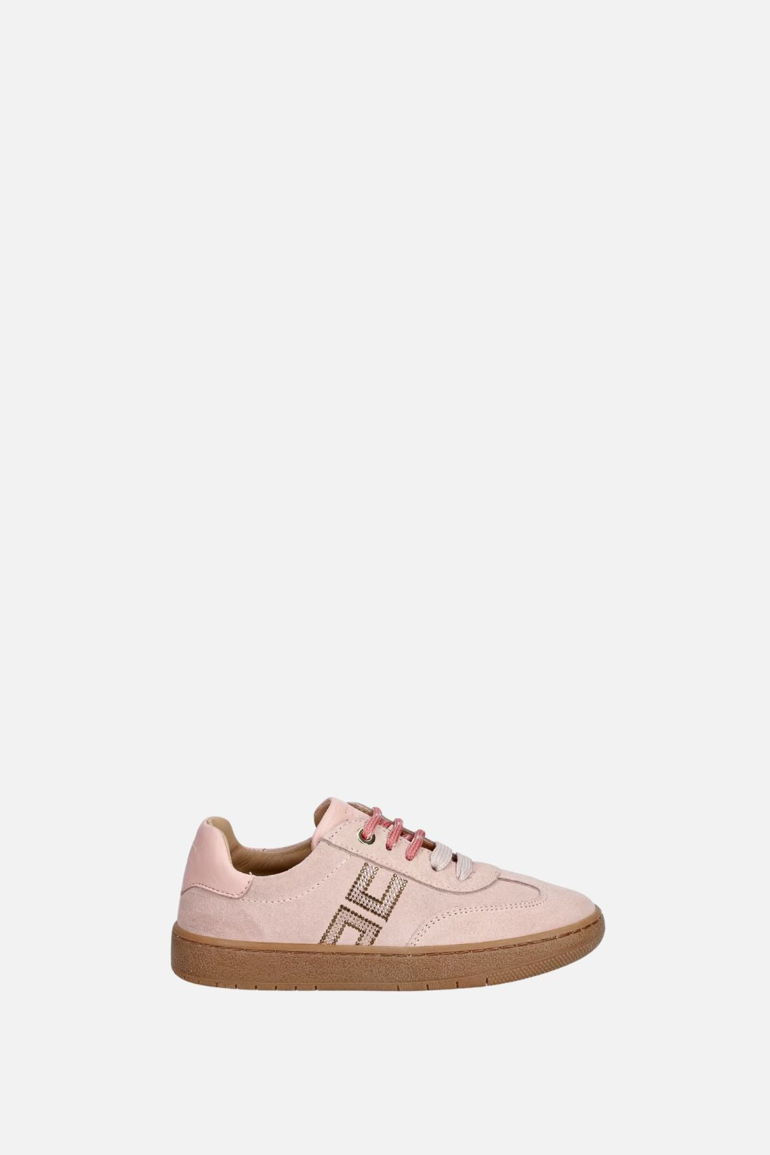 Elisabetta Franchi Bambina Sneaker Suede con Lacci a Contrasto F1A9-E0655-0071359- NUDE