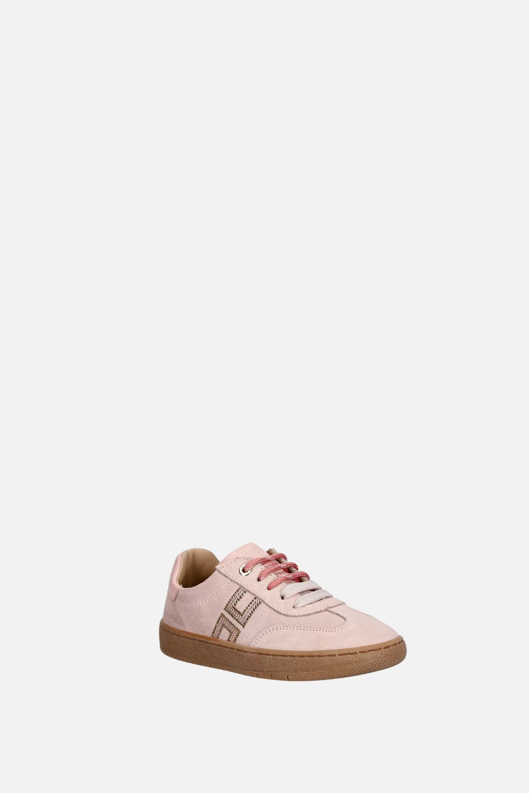Elisabetta Franchi Bambina Sneaker Suede con Lacci a Contrasto F1A9-E0655-0071359- NUDE