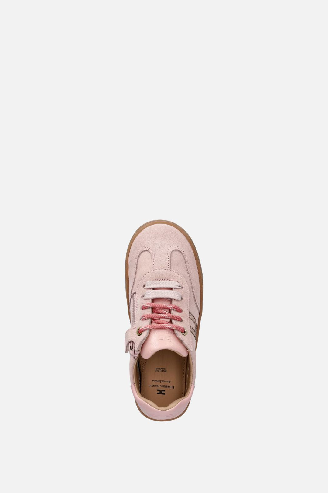 Elisabetta Franchi Bambina Sneaker Suede con Lacci a Contrasto F1A9-E0655-0071359- NUDE