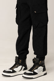 Elisabetta Franchi Bambina Sneakers Alte Bicolore In Pelle con Logo Laterale F4A9-E0348-1818A780 BLACK/IVORY