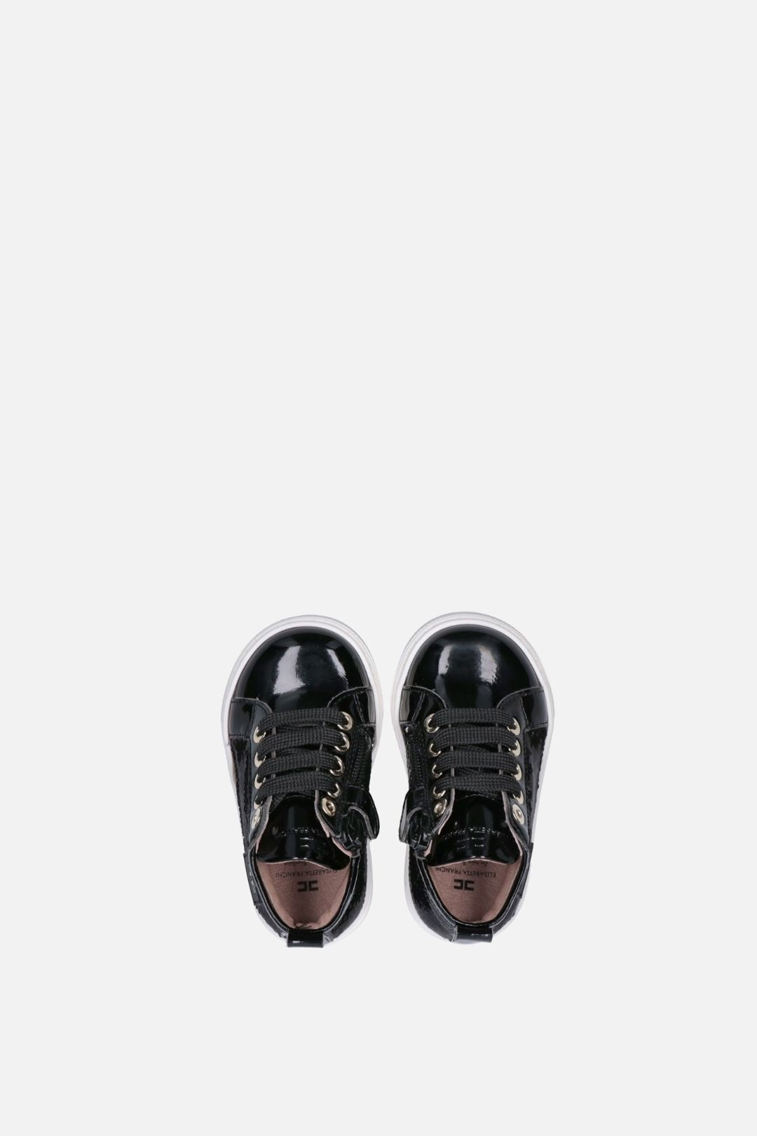 Elisabetta Franchi Bambina Sneakers Alte con Paillettes e Logo F1A9-E0659-1569999- NERO