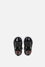 Elisabetta Franchi Bambina Sneakers Alte con Paillettes e Logo F1A9-E0659-1569999- NERO