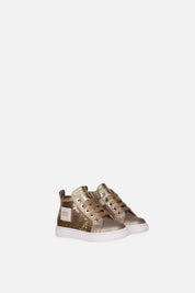 Elisabetta Franchi Bambina Sneakers Alte con Paillettes e Logo F1A9-E0661-0963511- ORO