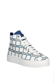 Elisabetta Franchi Bambina Sneakers Alte con Stampa Logo F4A9-E0534-1925A678 BUTTER/BLU