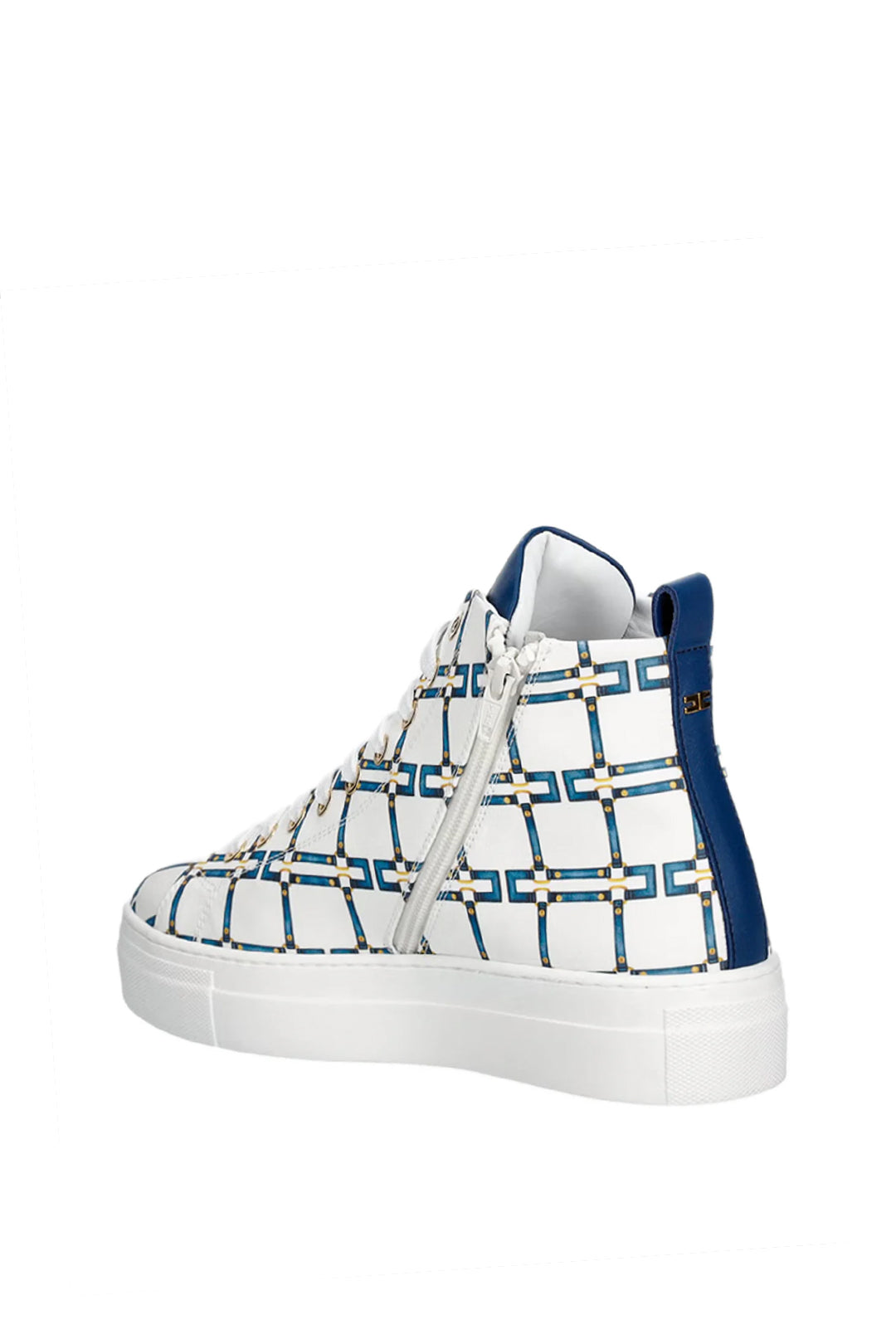 Elisabetta Franchi Bambina Sneakers Alte con Stampa Logo F4A9-E0534-1925A678 BUTTER/BLU