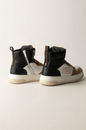 Elisabetta Franchi Bambina Sneakers Alte Multicolore In Pelle con Logo Laterale F4A9-E0350-1321A781 