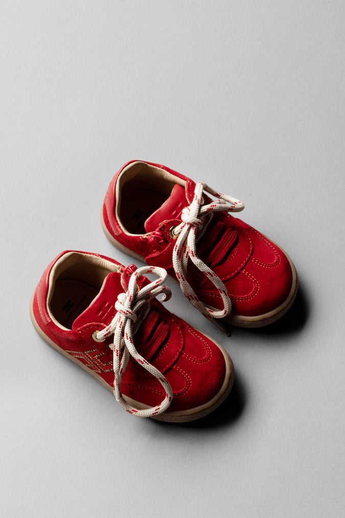 Elisabetta Franchi Bambina Sneakers Bambina In Camoscio con Lacci a Contrasto F1A9-E0655-0071R015 RED PASSIO