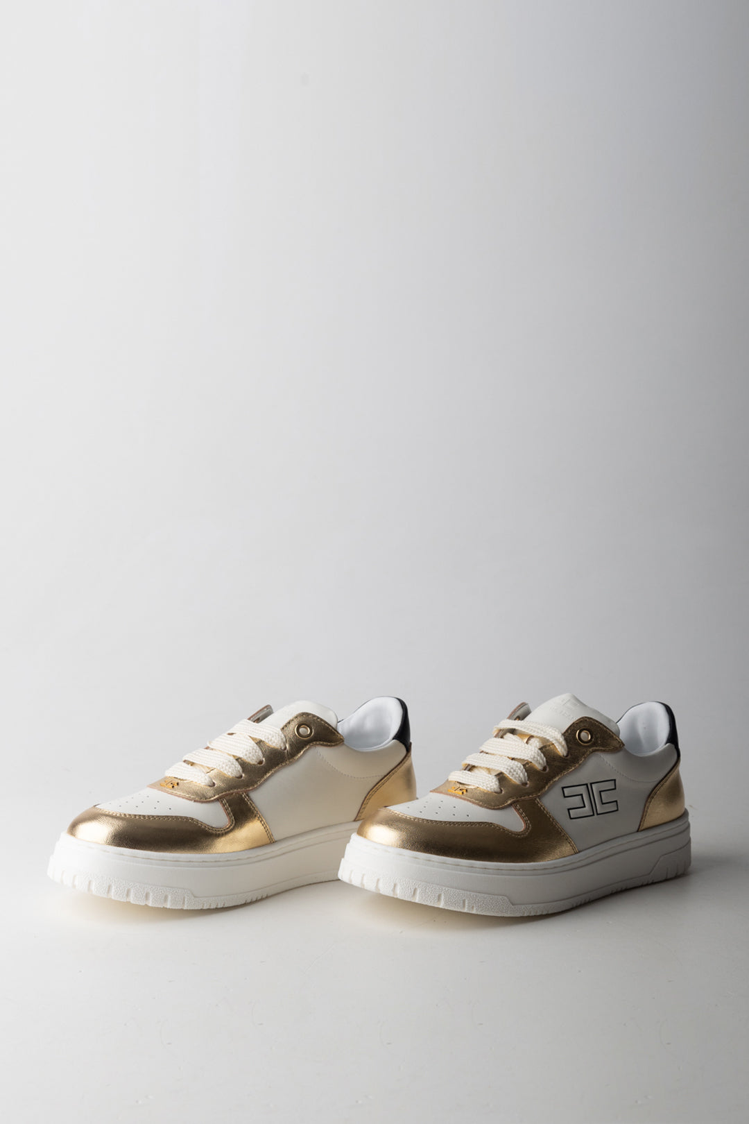 Elisabetta Franchi Bambina Sneakers Basse con Inserti Metallici F4A9-E0521-0092B070 GOLD/BUTTE