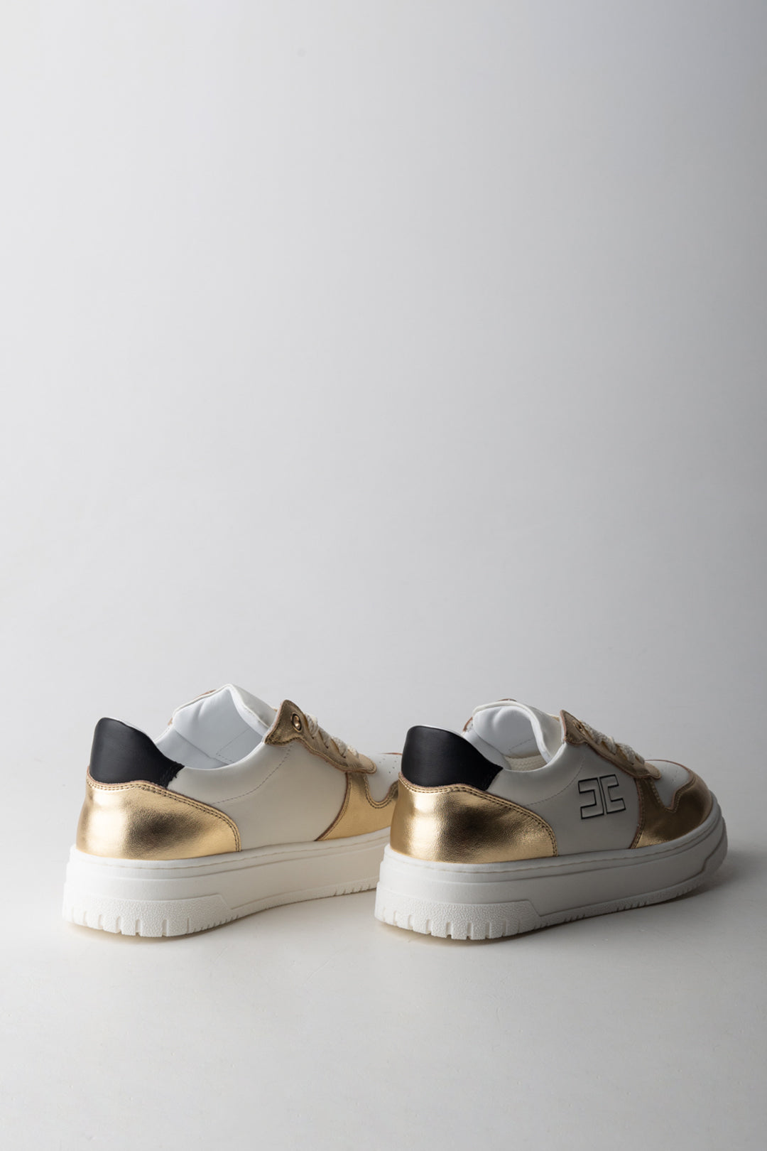 Elisabetta Franchi Bambina Sneakers Basse con Inserti Metallici F4A9-E0521-0092B070 GOLD/BUTTE