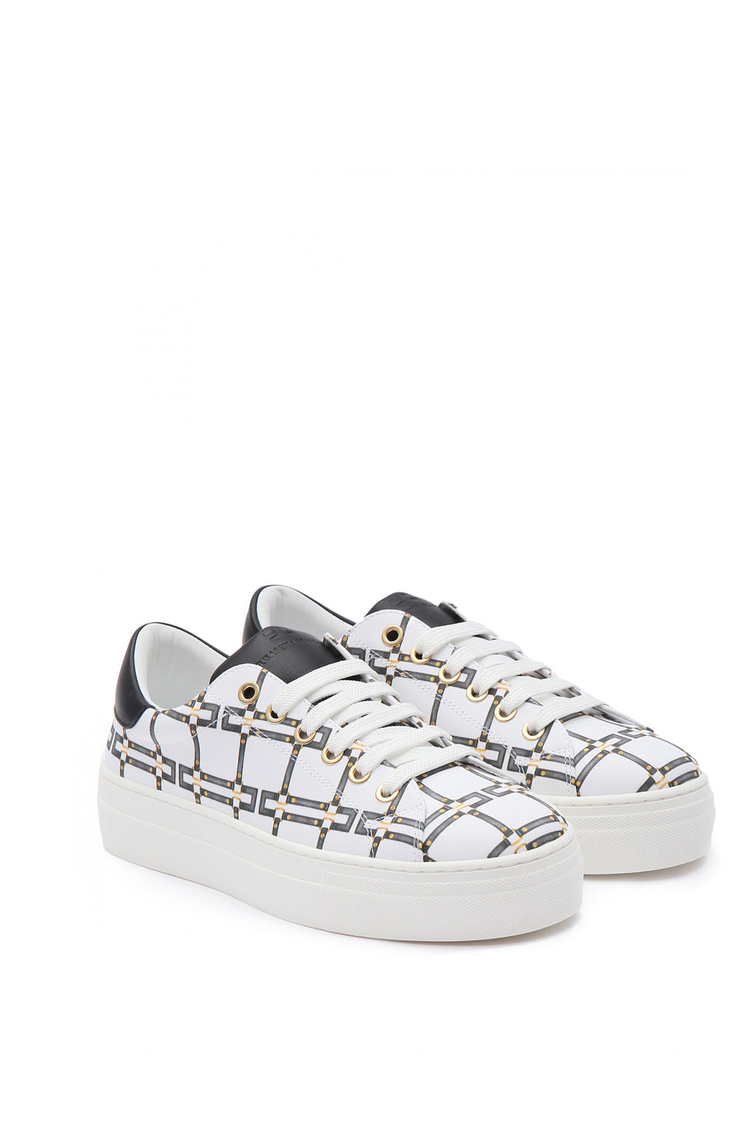 Elisabetta Franchi Bambina Sneakers Basse con Stampa Logo F4A9-E0532-1925X002 WHITE/BLAC