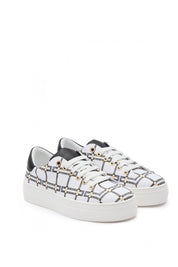 Elisabetta Franchi Bambina Sneakers Basse con Stampa Logo F4A9-E0532-1925X002 WHITE/BLAC