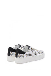 Elisabetta Franchi Bambina Sneakers Basse con Stampa Logo F4A9-E0532-1925X002 WHITE/BLAC