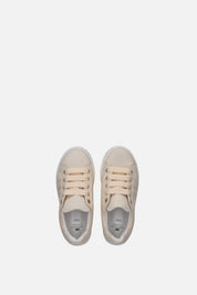Elisabetta Franchi Bambina Sneakers Basse In Pelle con Monogramma Ricamato F4A9-E0682-1201138- MILK