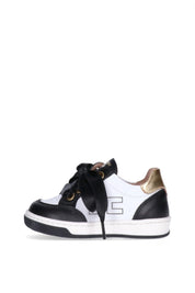 Elisabetta Franchi Bambina Sneakers con Tallone Laminato e Logo BLACK/IVORY