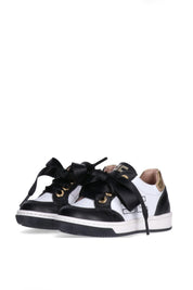 Elisabetta Franchi Bambina Sneakers con Tallone Laminato e Logo BLACK/IVORY