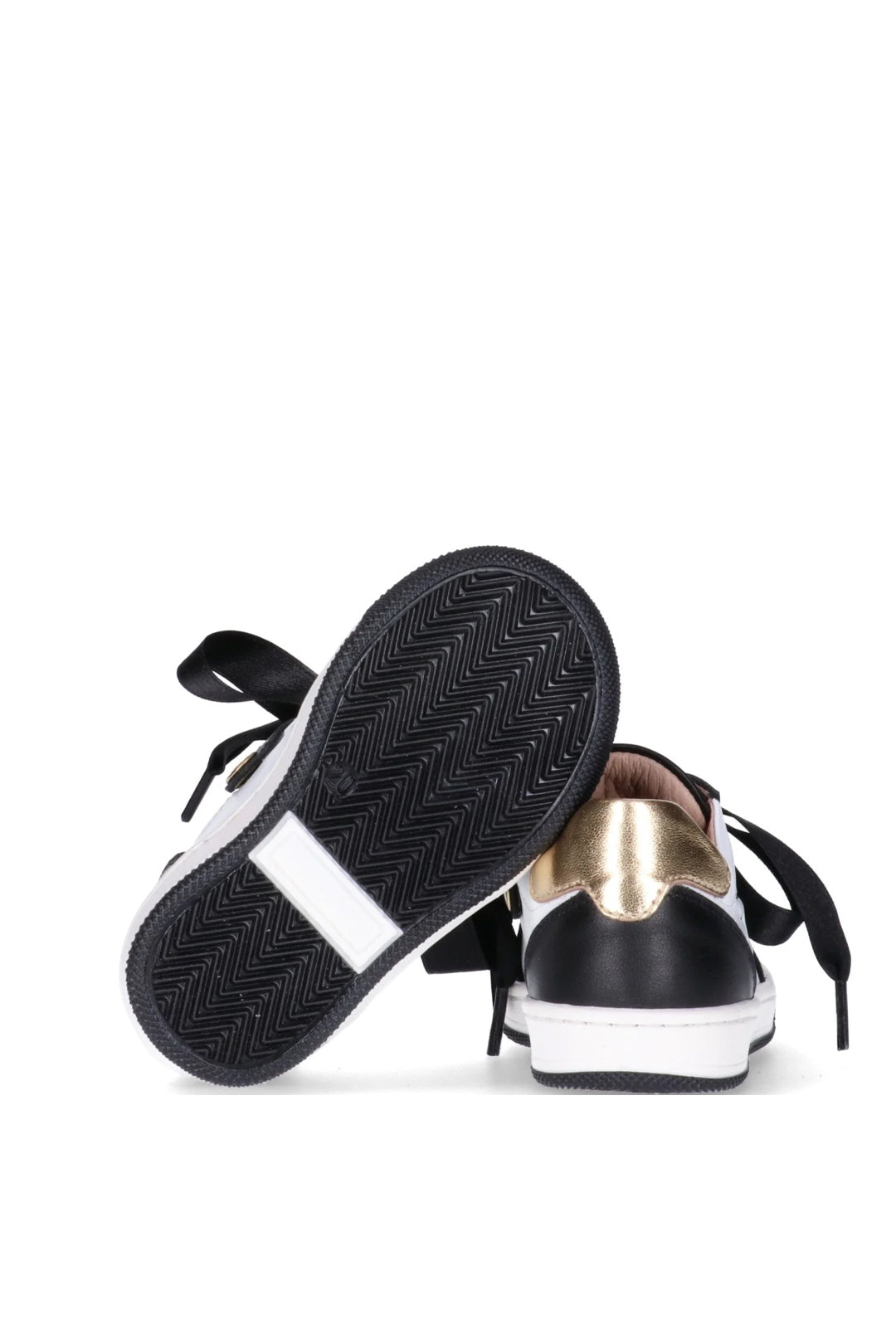 Elisabetta Franchi Bambina Sneakers con Tallone Laminato e Logo BLACK/IVORY