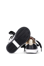 Elisabetta Franchi Bambina Sneakers con Tallone Laminato e Logo BLACK/IVORY