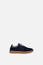 Elisabetta Franchi Bambina Sneakers In Pelle e Camoscio con Logo F4A9-E0665-0071816- BLU NOTTE