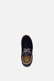 Elisabetta Franchi Bambina Sneakers In Pelle e Camoscio con Logo F4A9-E0665-0071816- BLU NOTTE
