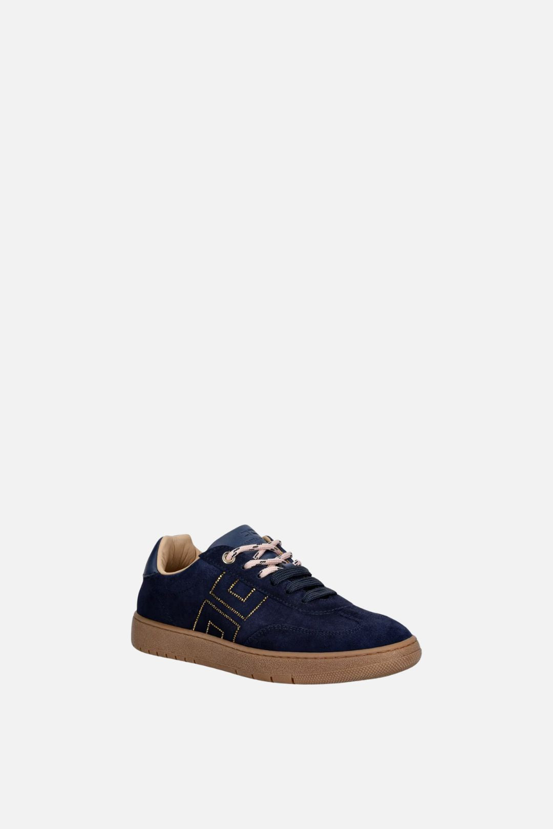 Elisabetta Franchi Bambina Sneakers In Pelle e Camoscio con Logo F4A9-E0665-0071816- BLU NOTTE