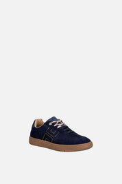Elisabetta Franchi Bambina Sneakers In Pelle e Camoscio con Logo F4A9-E0665-0071816- BLU NOTTE