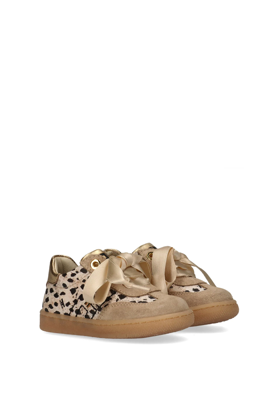 Elisabetta Franchi Bambina Sneakers Maculate con Dettagli Metal Golf F1A9-E0492-1917X673 BEIGE/GOLD