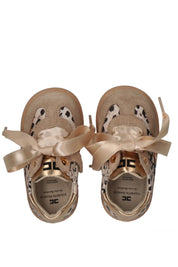 Elisabetta Franchi Bambina Sneakers Maculate con Dettagli Metal Golf F1A9-E0492-1917X673 BEIGE/GOLD