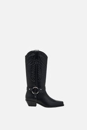 Patrizia Pepe Stivale Cowboy In Pelle con Ricamo 8Y0024 L048 NERO
