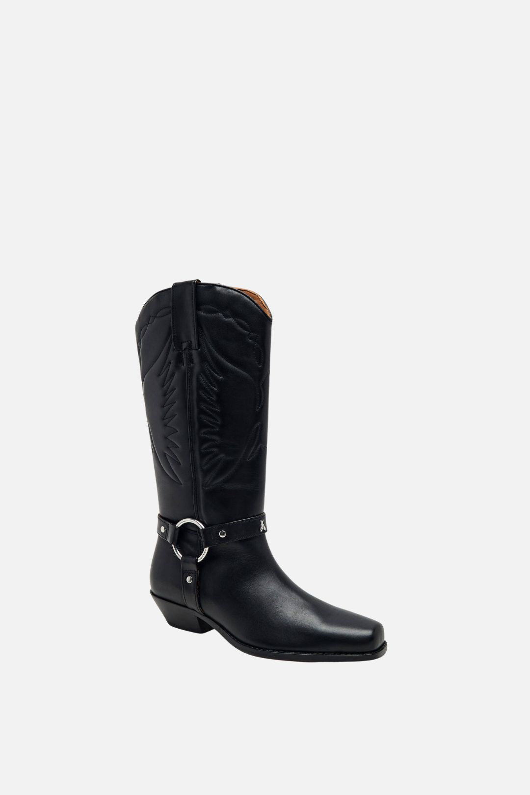 Patrizia Pepe Stivale Cowboy In Pelle con Ricamo 8Y0024 L048 NERO