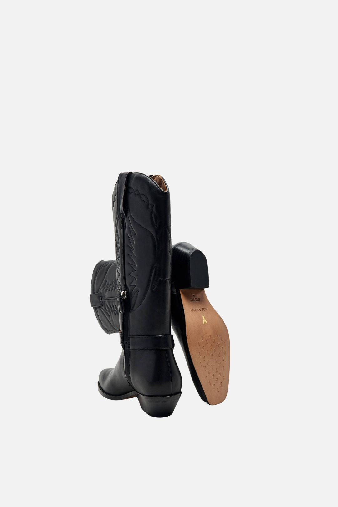 Patrizia Pepe Stivale Cowboy In Pelle con Ricamo 8Y0024 L048 NERO