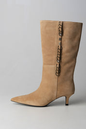 Patrizia Pepe Stivale In Camoscio con Anelli Decorativi 8Y0138 L033 NATURAL