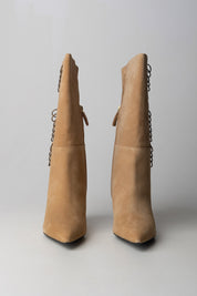 Patrizia Pepe Stivale In Camoscio con Anelli Decorativi 8Y0138 L033 NATURAL