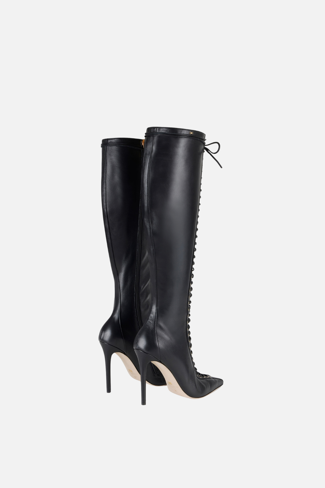 Elisabetta Franchi Stivale In Nappa con Lacci Criss-cross SA87B68E2 NERO