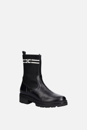 Elisabetta Franchi Bambina Stivaletti Alla Caviglia con Inserto In Maglia F4A5-E0728-1316999- NERO