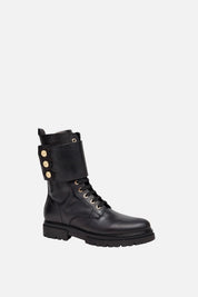 Elisabetta Franchi Bambina Stivaletti Anfibi con Bottoni Logo F4A5-E0707-1251999- NERO