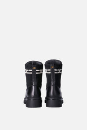 Elisabetta Franchi Bambina Stivaletti Anfibi con Logo a Contrasto F4A5-E0726-1316999- NERO