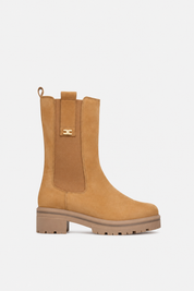 Elisabetta Franchi Bambina Stivaletti Chelsea In Camoscio con Logo F4A5-E0723-0124C031 DAINO