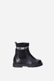 Elisabetta Franchi Bambina Stivaletti con Logo e Suola Carrarmato F1A5-E0700-1316999- NERO