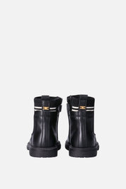 Elisabetta Franchi Bambina Stivaletti con Logo e Suola Carrarmato F1A5-E0700-1316999- NERO