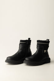 Elisabetta Franchi Bambina Stivaletti con Logo In Maglia F1A5-E0391-1316930- BLACK