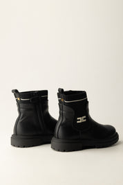 Elisabetta Franchi Bambina Stivaletti con Logo In Maglia F1A5-E0391-1316930- BLACK