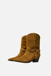 Twin-set Stivaletti Cow Boot In Pelle Scamosciata 262TCP126 OAK