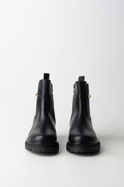 Elisabetta Franchi Bambina Stivaletti In Pelle con Dettaglio Logo Dorato F4A5-E0441-1251930- BLACK