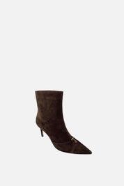 Twin-set Stivaletti In Pelle con Logo 262TCP01G DARKNESS BROWN