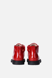 Elisabetta Franchi Bambina Stivaletti In Pelle Verniciata con Passalaccio Logo e Strass F1A5-E0690-0286R015 RED PASSIO