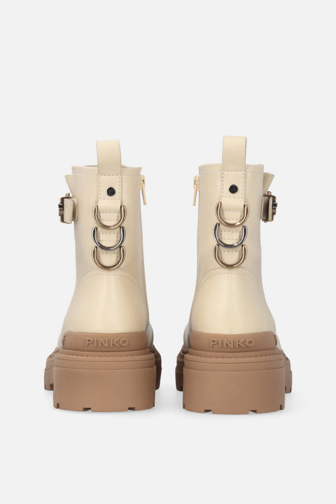 Pinko Stivaletto Mia In Pelle con Fibbia Love Birds SD0409P001DY7 YOGURT