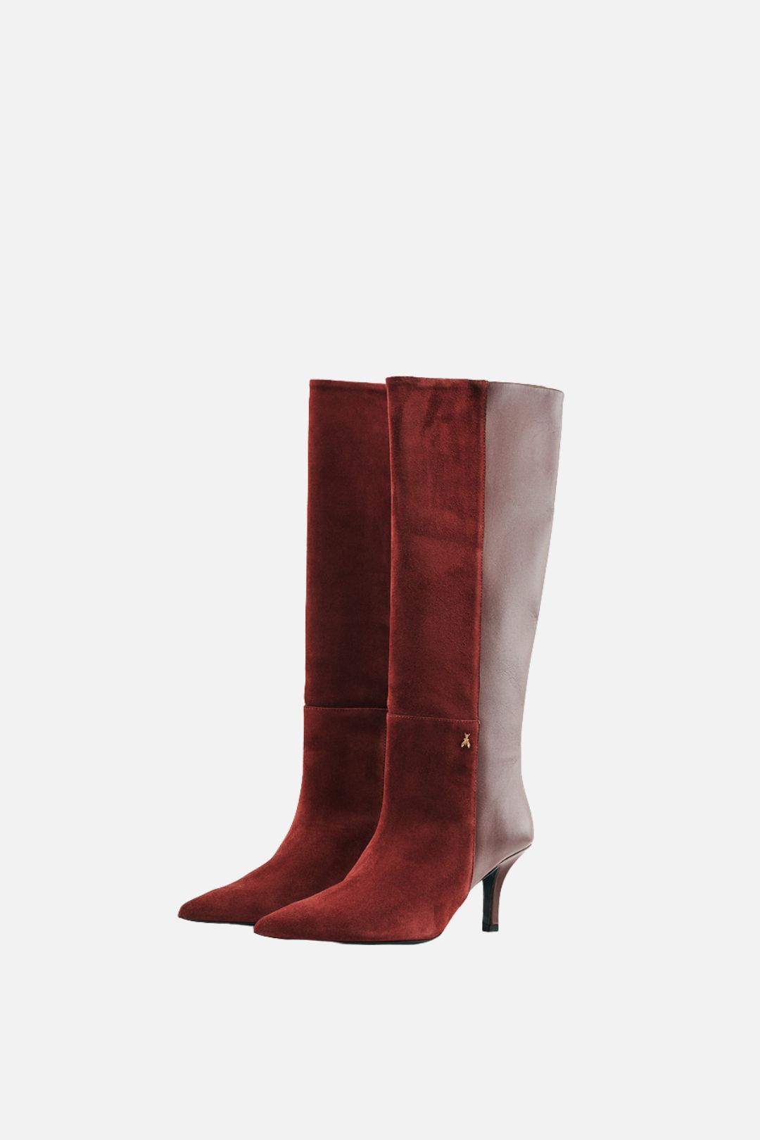 Patrizia Pepe Stivali Alti In Suede e Pelle Lucida con Tacco 8Y0054 L055 HOT BROWN